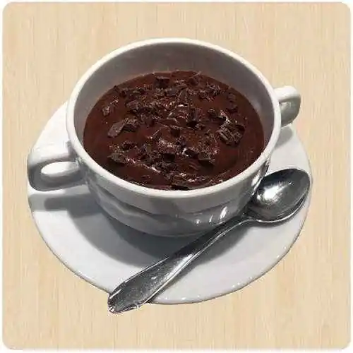Sockerfri och vegan chokladpudding med hemkokt risdryck.